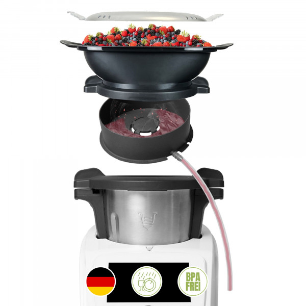 MixFino Dampfentsafter-Aufsatz für Monsieur Cuisine Connect, Trend und Smart | So funktioniert Dampfentsaften mit Mixfino 